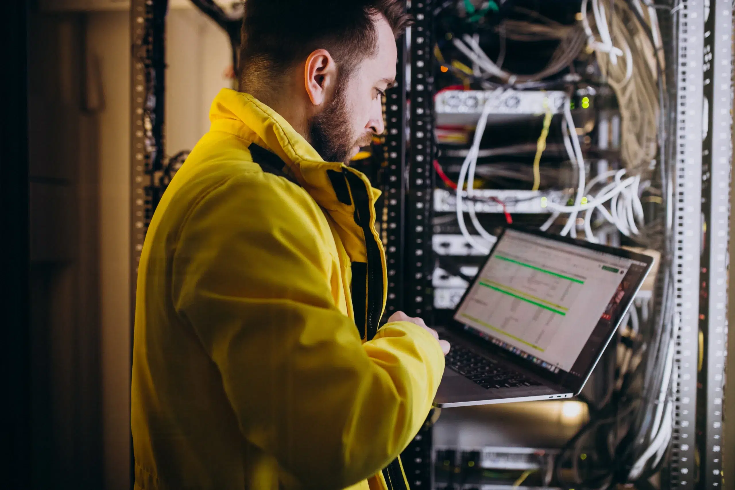 men work in telecom operations